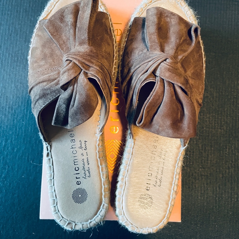 Eric Michael knotted platform espadrille slides